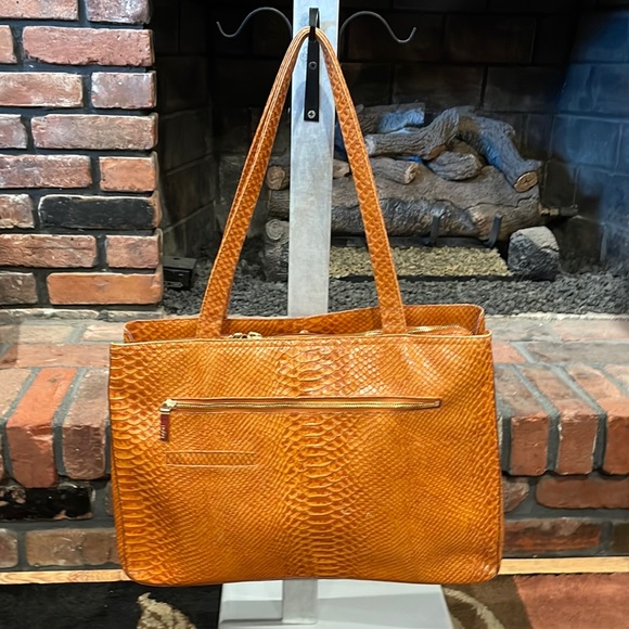 HOBO Handbags - HOBO MORENA leather tote laptop shoulder satchel bag croc embossed leather